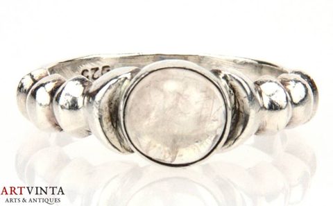 Ring, silver 925 with labradorite, size 52 / 6