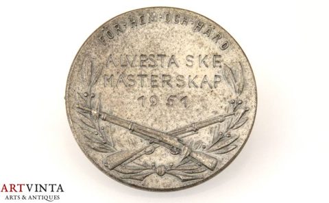 Schützenmedaille Schweden Silber 830 Alvesta 1951 Shooting