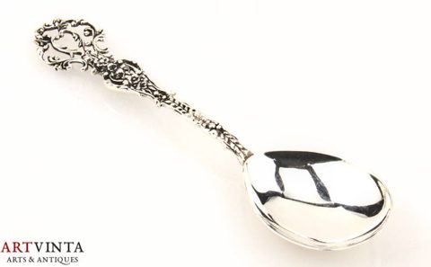 Gewa Vorlegelöffel Silber 830 Schweden um 1947 Rocaille Serving