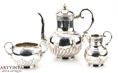 Anton Michelsen Mokka Set Silber 925 Dänemark 1901 Mocha