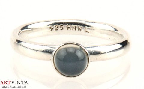 Hans Henrik Nygaard ring Mondstein silver 925 Gr 55/7.2