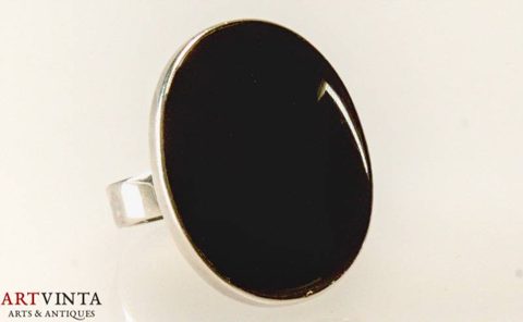 Dana Sølvvare cocktail ring, silver 925 with enamel, size 57 / 8