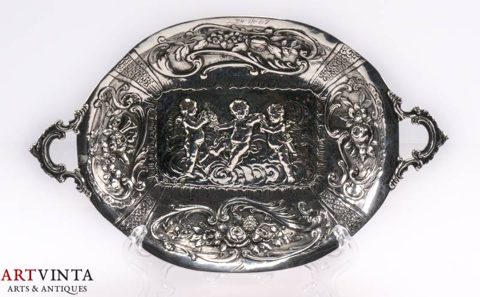 Wolf & Knell Hanau Deutschland Schale Silber Putto um 1907