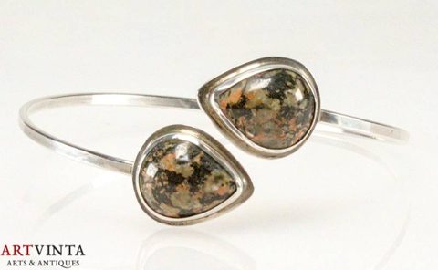 Källden Silversmedjan Oberarm Armband Achat Silber 925