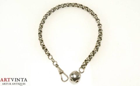 Pocket watch chain metal silver
