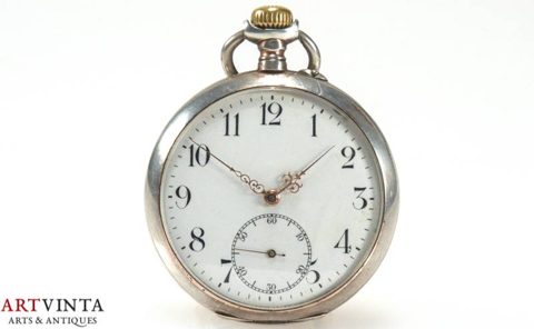 Pocket watch, silver 800, crown wind