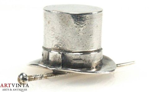 Ziergegenstand Zylinder Stock Silber 800 Italien Cylinder Stick