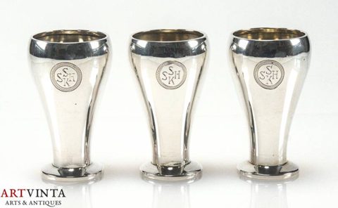 GAB 3 Schnapsbecher Becher Silber 830 Schweden um 1923 Liquor Cups