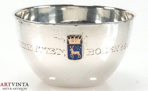 Fritz Olsson Schälchen Schale Wappen Silber 830 um 1947 28 g