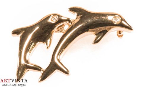 Aconda brooch Costume Jewellery Dolphins