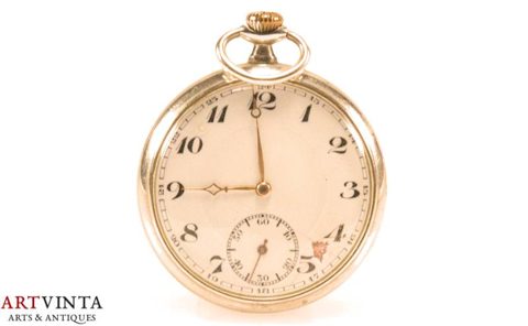 Herren Taschenuhr Nickel Lépine Emaille