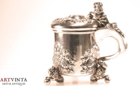 Brüder Lohne Großer Humpen Silber 830 Norwegen 1027 g