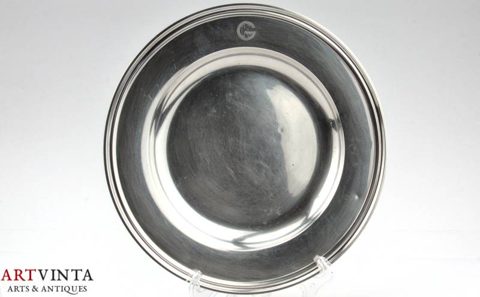 E.M. Jensen Teller Runde Platte Silber 925 Dänemark